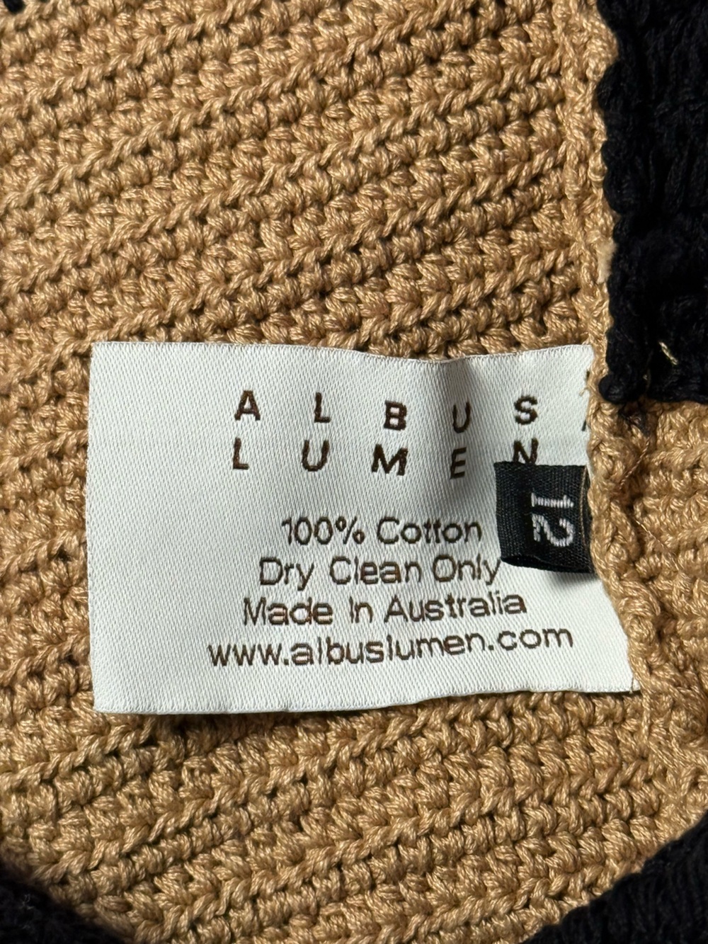 Albus Lumen Black and Tan Crochet Bralette Top - Picture 6 of 6